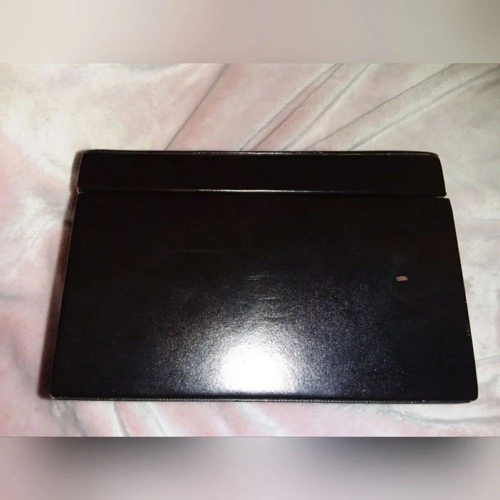 Vintage 1998 Restoration Hardware Black Leather Picture Box Storage Home Decor